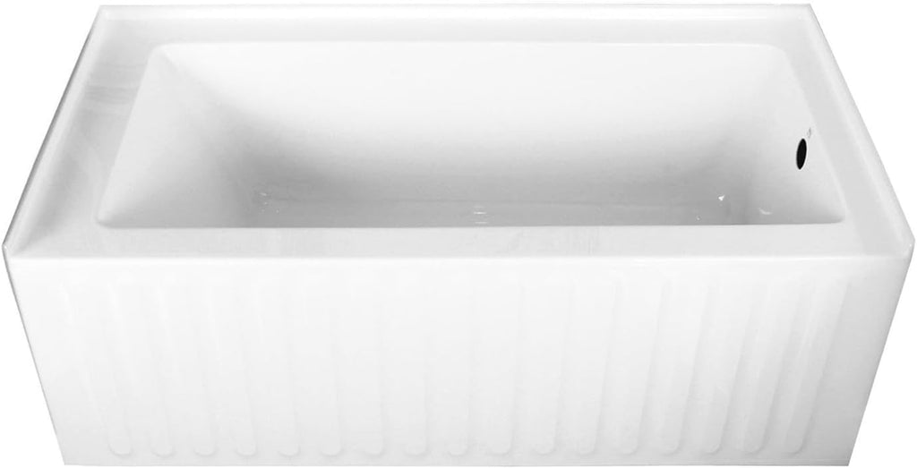 Aqua Eden VTDE603121R 60-Inch Acrylic 3-Wall Alcove Tub with Right Hand Drain Hole, White