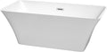 Wyndham Collection Tiffany 59 inch Freestanding Bathtub for Bathroom in White with Polished Chrome Drain and Overflow Trim