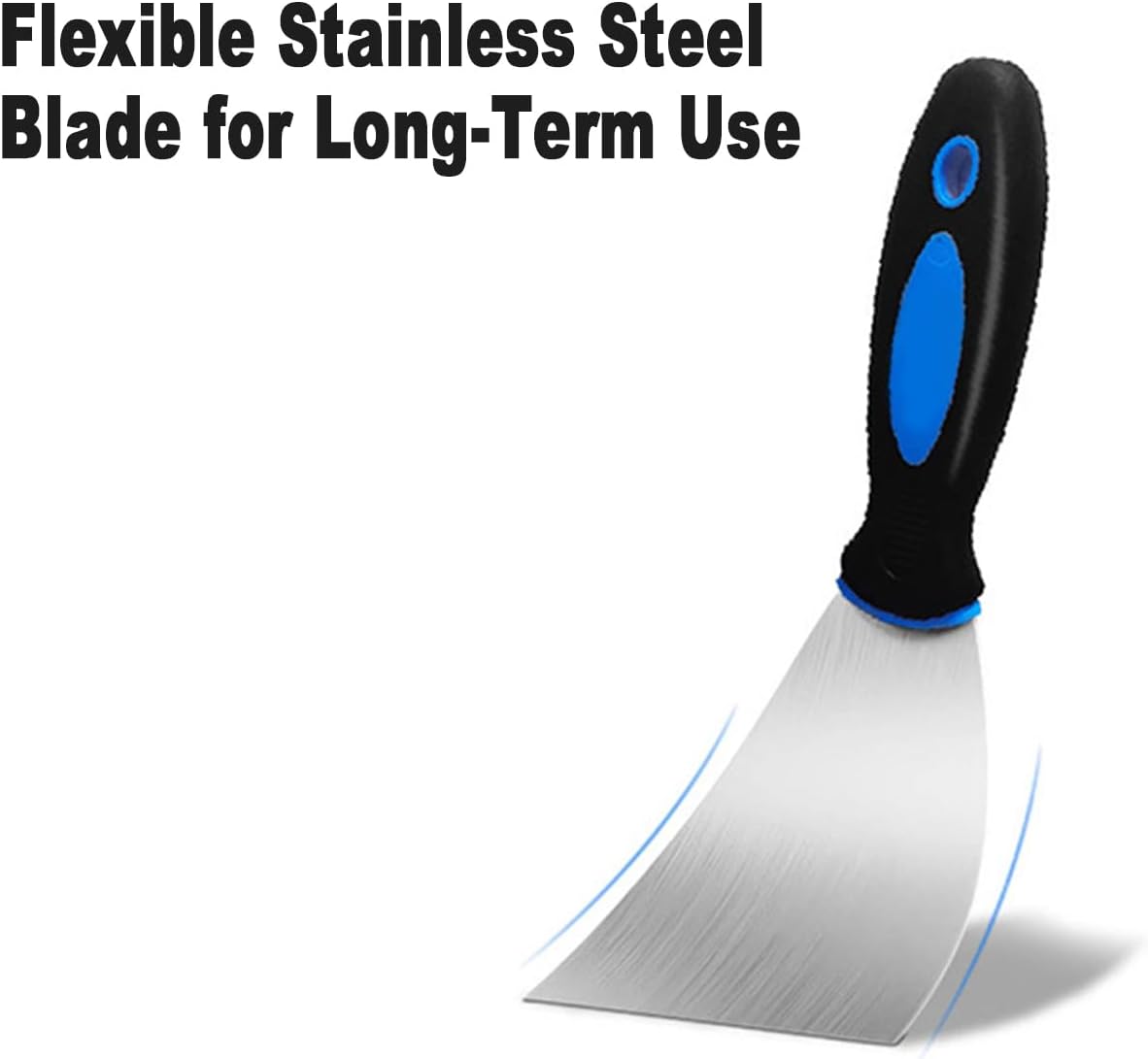 Asixxsix Drywall Knife Set, 10 Piece Stainless Steel Hand Tool Kit with Painter Scraper, Taping knife, Paint Rollers and Extension Pole for Walls, Ceiling and Trim Finishing Patching