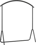 Floor-Standing Garment Rack, Heavy Duty Metal Clothes Rail, Curved Hanging Rod for Coats & Garments, Stylish Black Drying Rack (120x40x130CM)