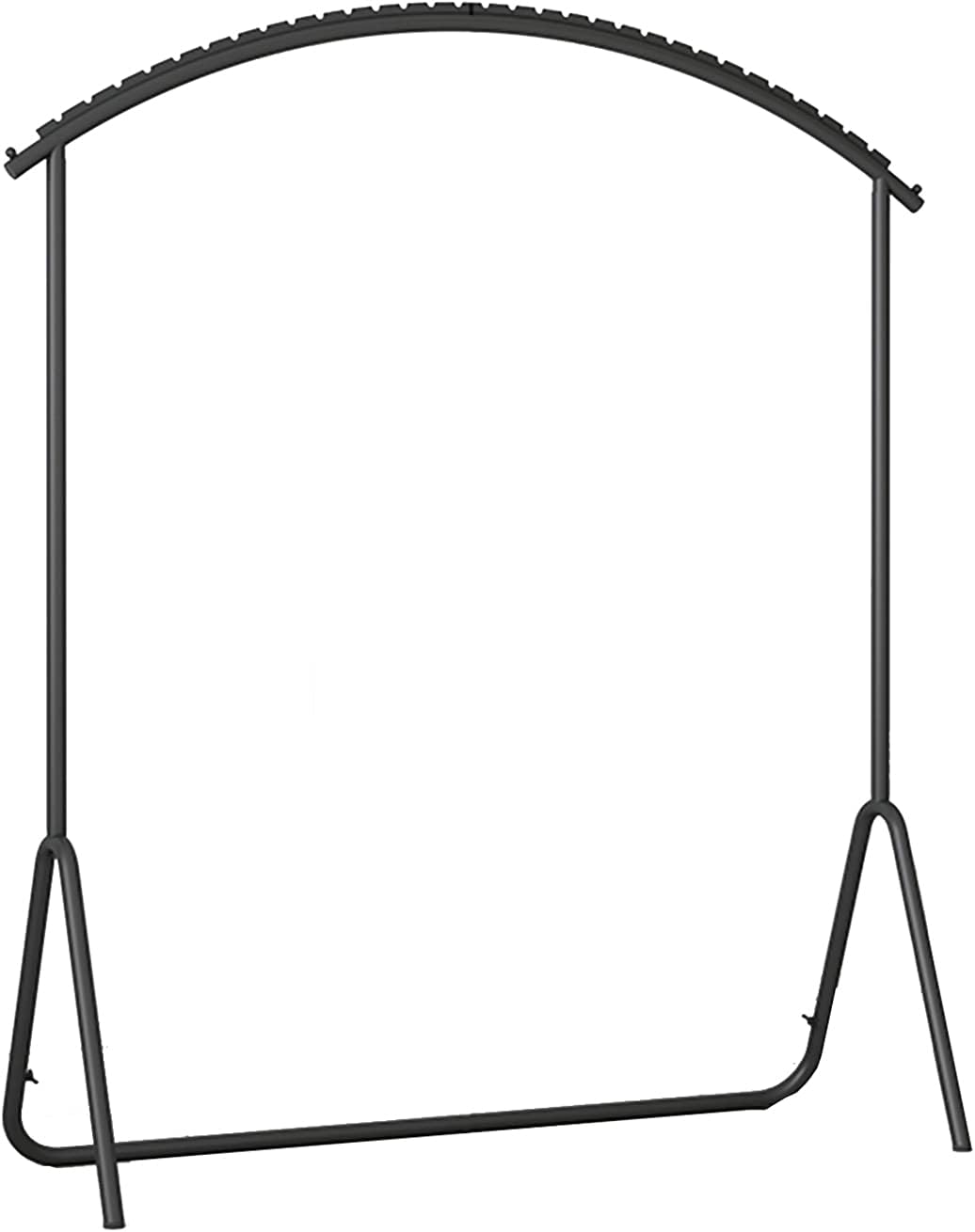 Floor-Standing Garment Rack, Heavy Duty Metal Clothes Rail, Curved Hanging Rod for Coats & Garments, Stylish Black Drying Rack (120x40x130CM)