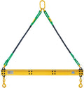 4400 LBS 2 Ton Aluminum 6' Lifting Spreader Beam Lifting Bar with Swivel Self Locking Hooks and 6 FT Round Sling Bridle Heavy Duty Light Weight