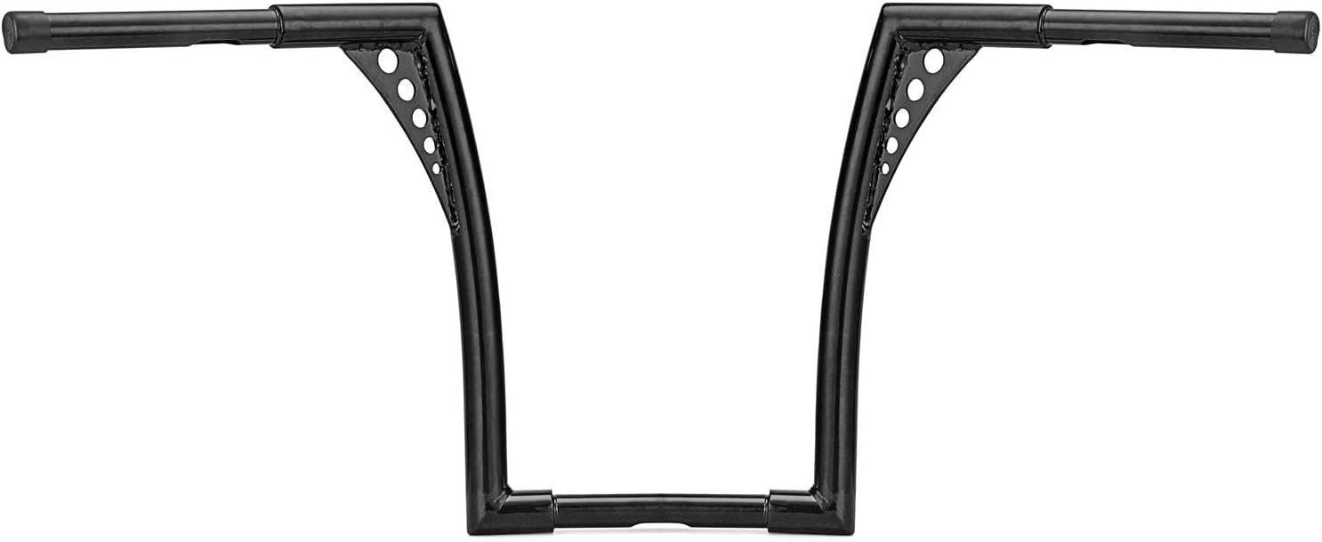 WSays 10' Rise Ape Hangers Handlebar 1-1/4' Diameter Bar Compatible with Harley Sportster XL 1200 883 Touring Road Glide Road King Softail Dyna Models, Gloss Black