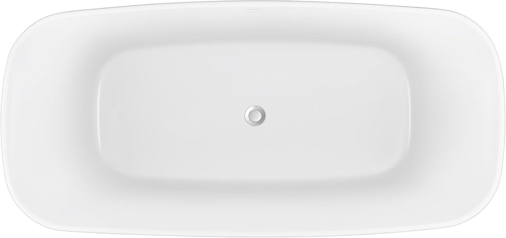 59' 100% Acrylic Freestanding Bathtub??Contemporary Soaking Tub??White Bathtub