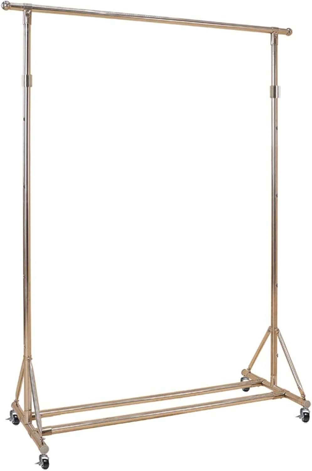 Heavy Duty Coat Rack, Garment Rack 304 Stainless Steel Clothes Rail on Wheels, Extendable Hanging Rail Clothing Rack, Adjustable Height, 90 kg Load Capacity, Easy Assembly