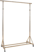 Heavy Duty Coat Rack, Garment Rack 304 Stainless Steel Clothes Rail on Wheels, Extendable Hanging Rail Clothing Rack, Adjustable Height, 90 kg Load Capacity, Easy Assembly