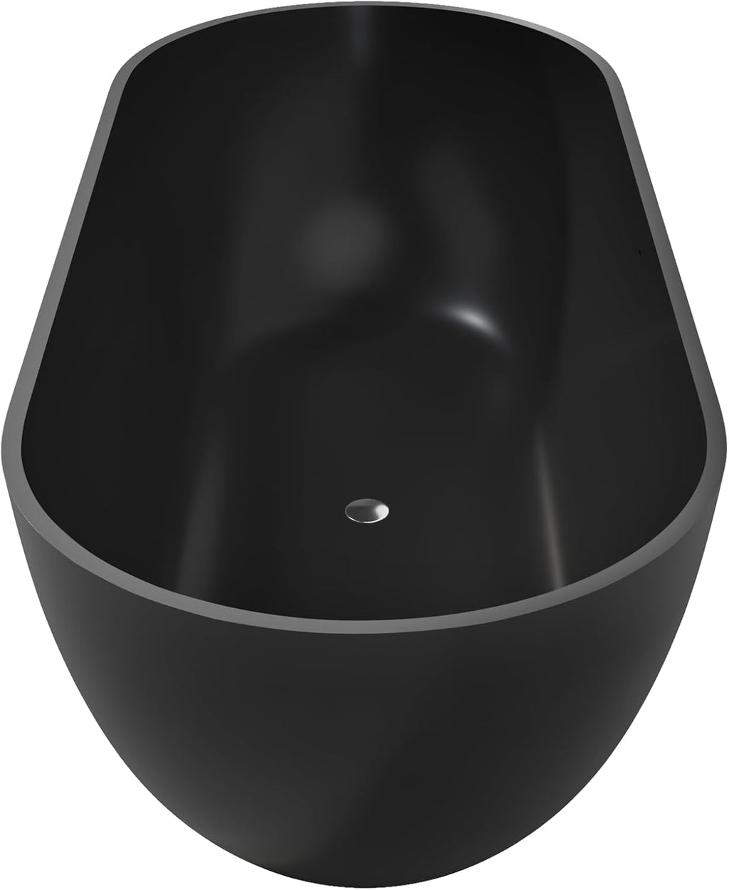 69' Premium Freestanding Bathtub,Resin Stone Solid Surface Soaking Tub with Overflow and Pop-up Drain, Matte Black