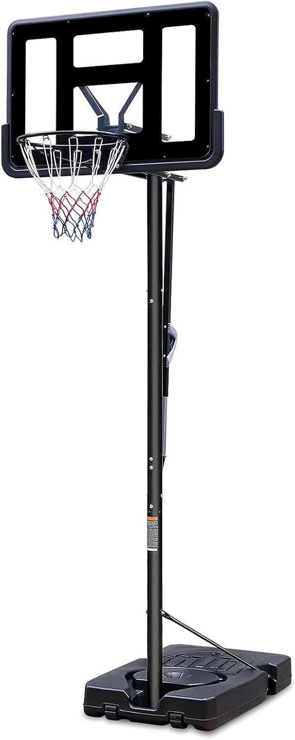 Basketball Hoop Outdoor 7.5-10ft Adjustable, Basketball Hoop Indoor with 44 Inch Backboard Basketball net and Wheels, Portable Basketball Hoop Goal System in Backyard/Driveway/Indoor