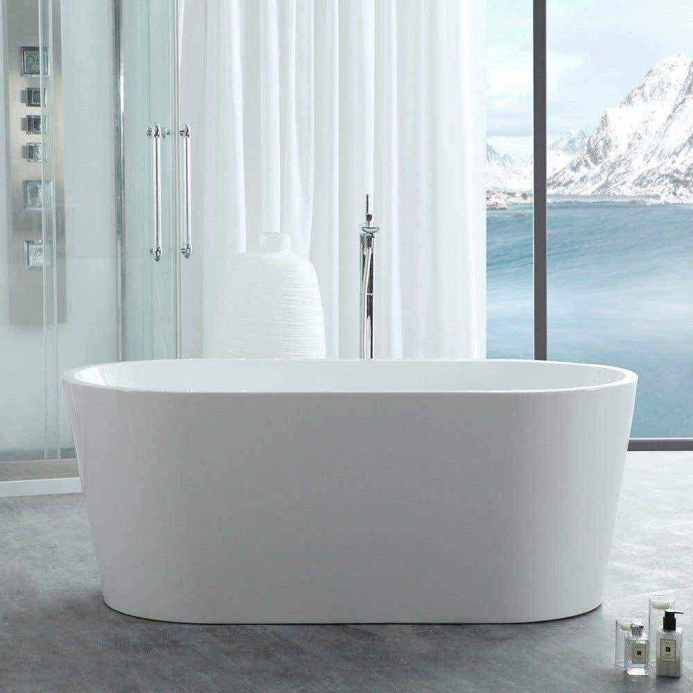 Vintage Tub & Bath Chloe 59 Inch Acrylic Double Ended Freestanding Tub - No Faucet Drillings