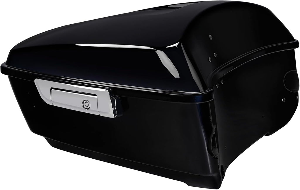 TCMT 13.7' King Motorcycle Trunk Box W/Latch Key Fit For Harley 2014-2025 Touring CVO Road King Road Glide Street Glide Electra Glide Ultra Limited Midnight Blue