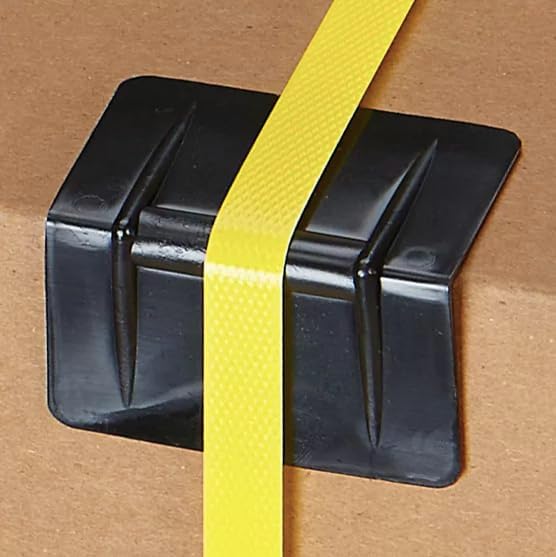 1000 Pack Black Strap Guard Edge Protectors; Heavy Duty Plastic; For Shipping Freight Cargo Boxes Maximum 1-1/4' Strapping