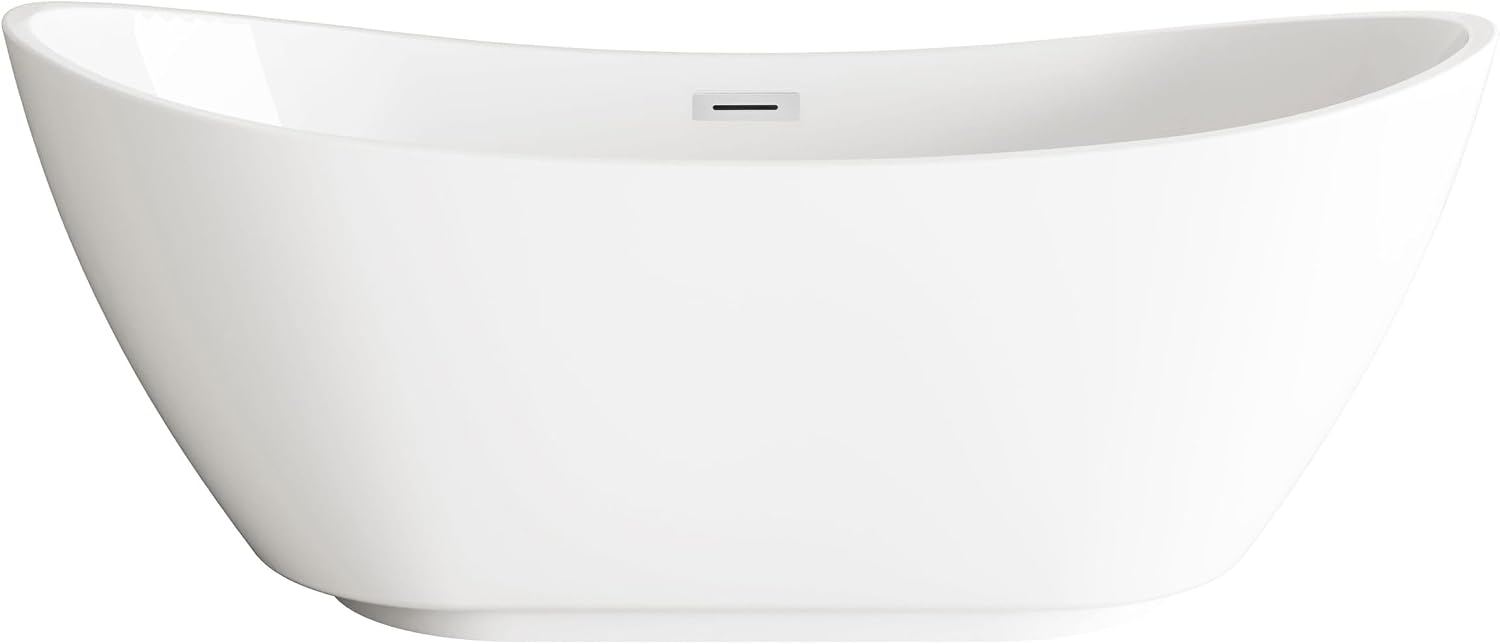 62' Bathtub, Iron and Nylon and Fiberglass, Glossy White