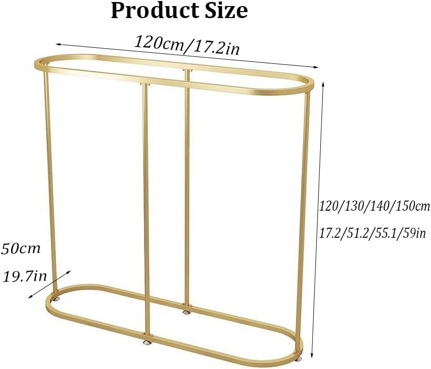 Round Clothes Rack - Commercial Oval Iron Clothes Rack,Freestanding Garment Rack,Heavy Duty Commercial Clothing Organizer for Retail Boutique & Bedroom Display(Black,47.2'x19.7'x51.2')