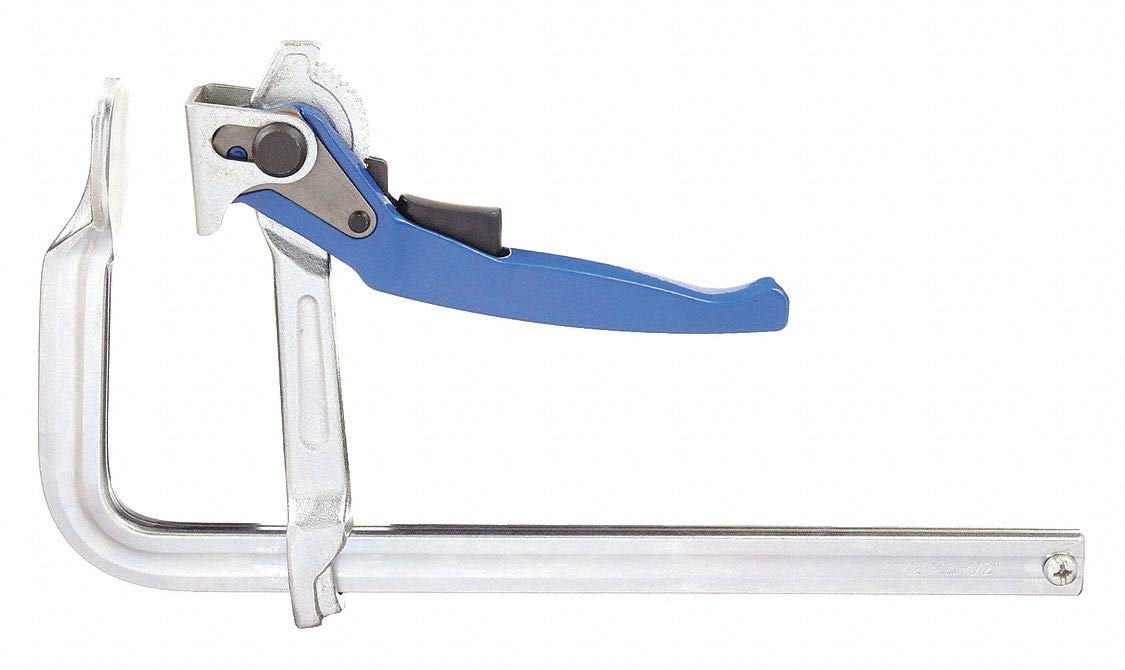 Westward 10D553 Bar Clamp, 12 In, Ratchet Handle