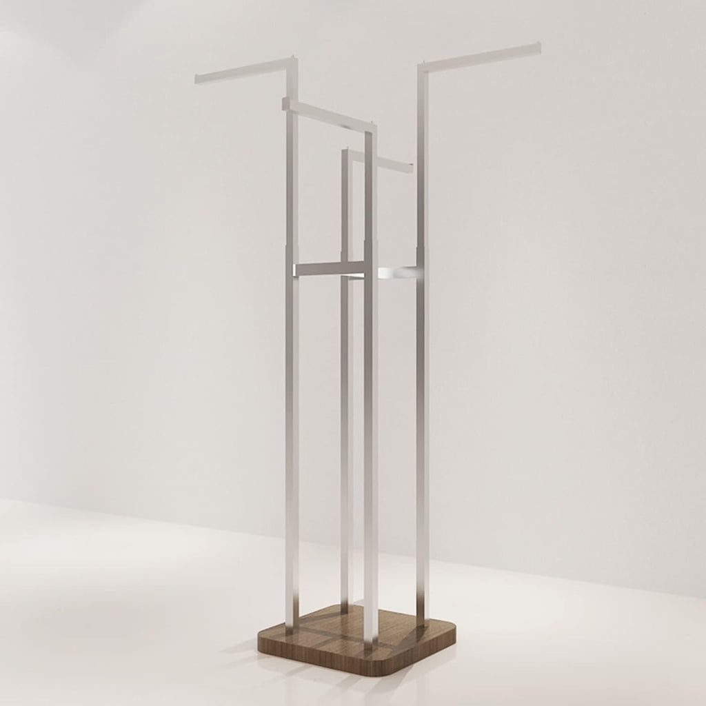 Stainless Steel Garment Racks, Retail Boutiques Shop Home Clothing Display Stand, Adjustable Organizer, Hat Scarves Handbags Dress Storage Hanger, Co(Silver-40x40x165CM