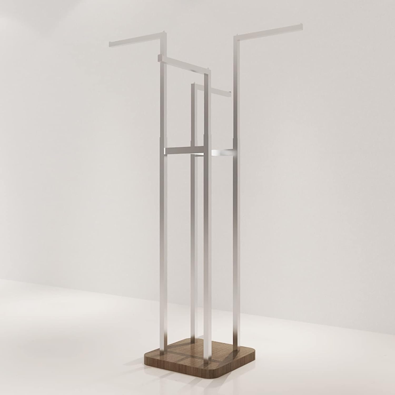 Stainless Steel Garment Racks, Retail Boutiques Shop Home Clothing Display Stand, Adjustable Organizer, Hat Scarves Handbags Dress Storage Hanger, Co(Silver-40x40x165CM
