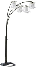 84-Inch 3 Light Crystal Inspirational Arch Floor Lamp