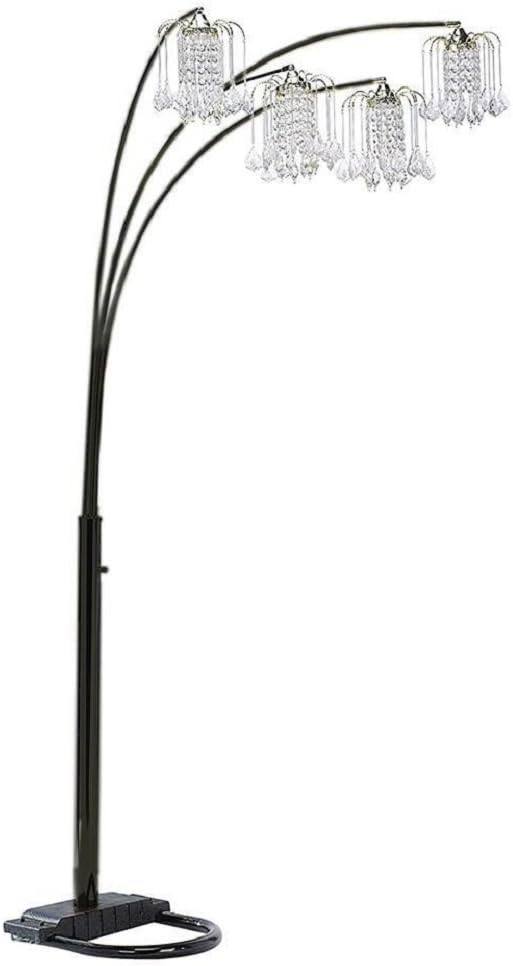 84-Inch 3 Light Crystal Inspirational Arch Floor Lamp