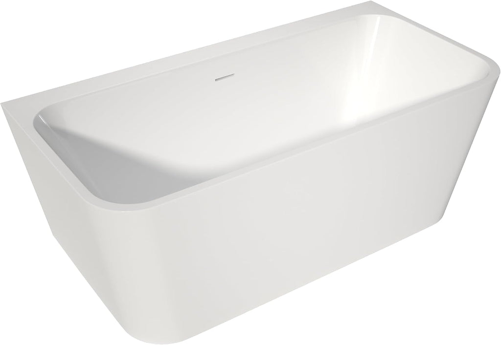 59' Stand Alone Tub Acrylic Rectangular Free Standing Soaking Bath tub (White)