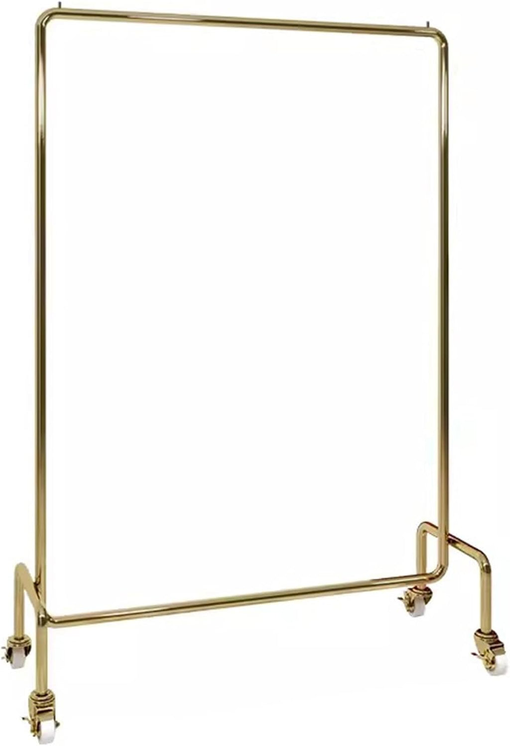 Heavy Duty Coat Rack, Garment rack Gold Stainless Steel Clothes Rail On Wheels, Commercial Clothing Rack For Hanging Clothes, Portable Single Rod Coat Rack For Bedrooms And Boutiques ( 100X40X150CM)