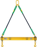 4400 LBS 2 Ton Aluminum 4' Lifting Spreader Beam Lifting Bar with Swivel Self Locking Hooks and 4 FT Round Sling Bridle Heavy Duty Light Weight