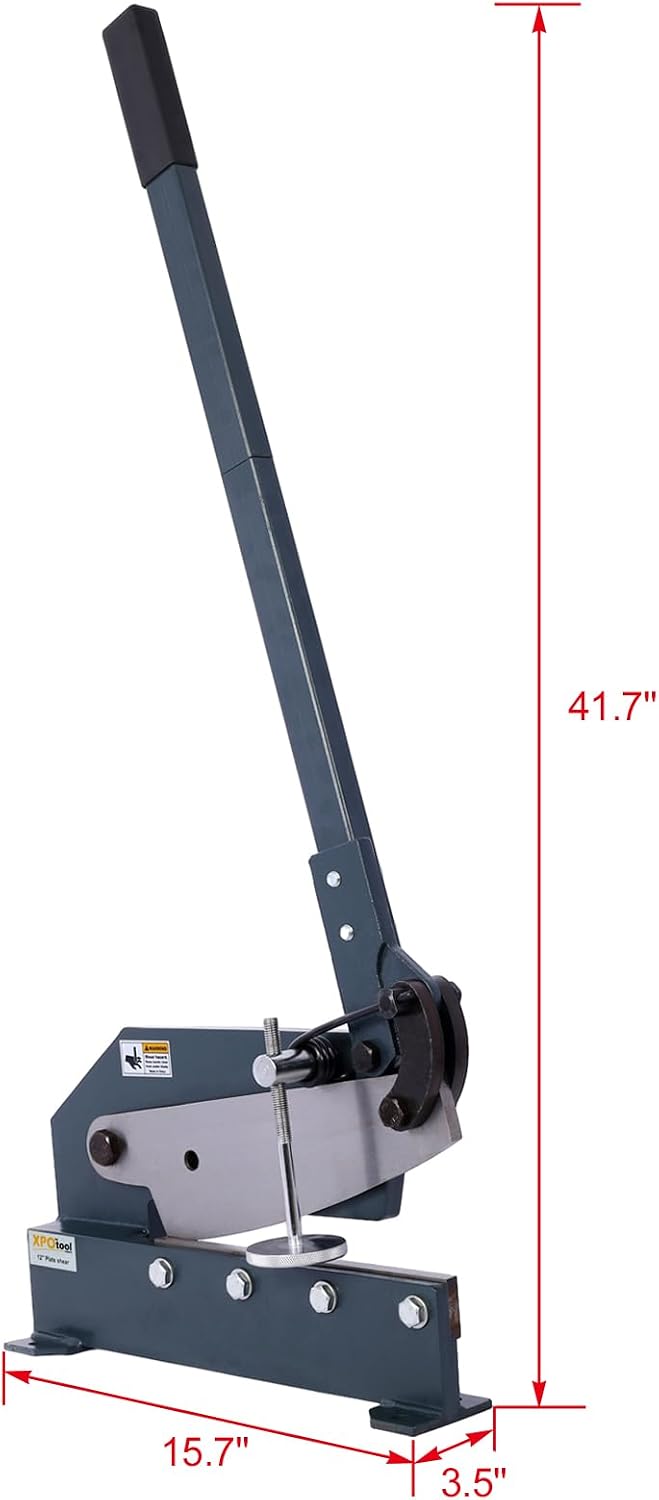 Hand Plate Shear, Manual Metal Cutter Cutting Thickness1/4 Inch Max, Metal Steel Frame Snip Machine Benchtop 1/2 Inch Rod, for Shear Carbon Steel Plates and Bars (10 Inch)