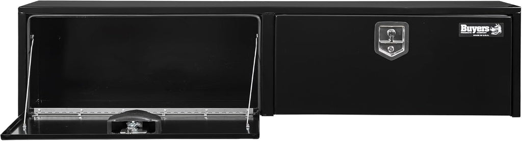 Buyers Products 1702940 Black Steel Topsider Truck Box With T-Handle Latch, 16 x 13 x 72 Inch, Truck Tool Box For Storage And Organization, Lockable Tool Chest For Work Trucks