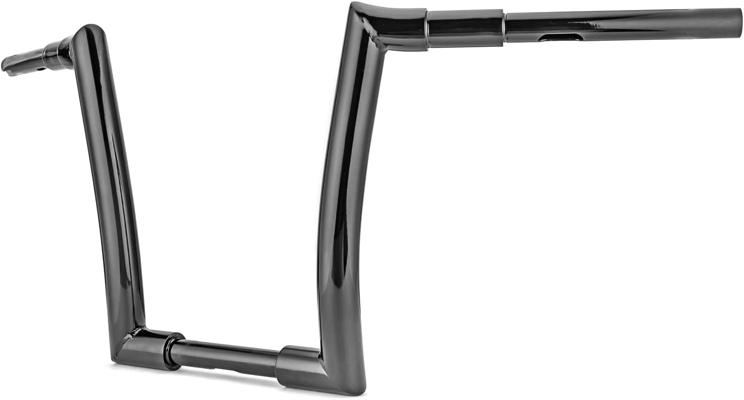 Mofun 12' Rise Ape Hangers 1' Clamp Handlebars 1.5' Fat Bars Compatible with Harley Softail Dyna Sportster XL 883 1200, Road Glide 1998-2013 Road King 1994-2022 Gloss Black