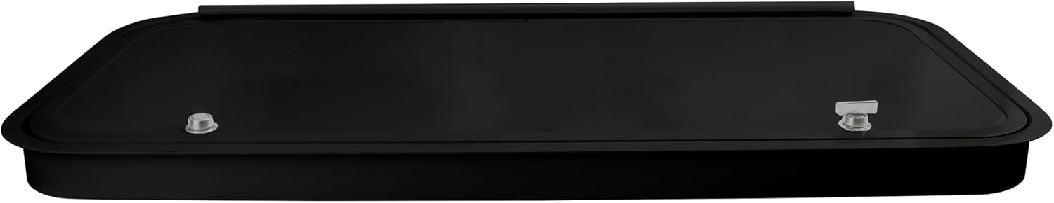 RV Baggage Door 36' Wide X 16' High with Rounded Corners and Thumblocks for RV's- Compartment Access Storage Doors with Top Hinge- Camper Trailer Motor Home- Black