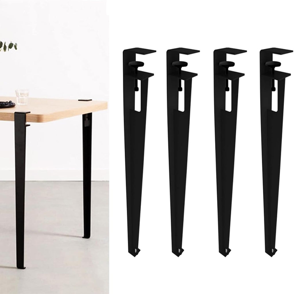4pcs Iron F-Shape Table Legs, 76cm(30in), Black: Adjustable Coffee/Dining/Workbench/DIY Bar Legs, No Punching, Easy Install