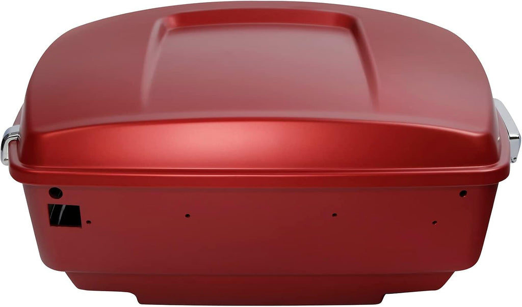 TCMT 13.7' King Motorcycle Trunk Box W/Latch Key Fit For Harley 2014-2025 Touring CVO Road King Road Glide Street Glide Electra Glide Ultra Limited Wicked Red Denim