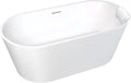 Transolid Maris 59 in. Freestanding Deep Soaking Bathtub | 31 in. Wide Acrylic Flatbottom | Center Drain | Bath Pillow Included | 23 in. Confirmed Soak Depth | Matte White | K-AFTM5931-M31