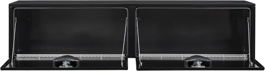 Buyers Products 1702940 Black Steel Topsider Truck Box With T-Handle Latch, 16 x 13 x 72 Inch, Truck Tool Box For Storage And Organization, Lockable Tool Chest For Work Trucks