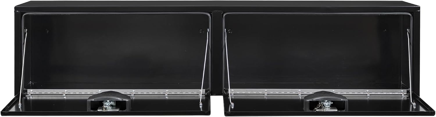 Buyers Products 1702940 Black Steel Topsider Truck Box With T-Handle Latch, 16 x 13 x 72 Inch, Truck Tool Box For Storage And Organization, Lockable Tool Chest For Work Trucks