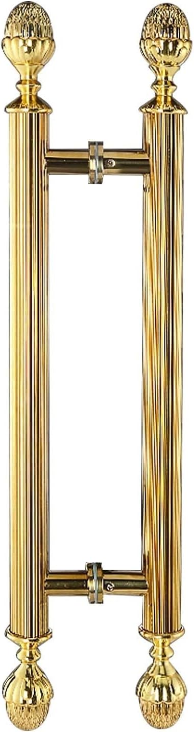 Barn Door Pull Handle, European Retro Stainless Steel Door Handle Golden，Door Handles for Two Sides Glass，for Home Gate/Office/Shop Door/Wooden Door/Metal Door/Barn Door，Ru