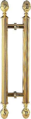 Barn Door Pull Handle, European Retro Stainless Steel Door Handle Golden，Door Handles for Two Sides Glass，for Home Gate/Office/Shop Door/Wooden Door/Metal Door/Barn Door，Ru