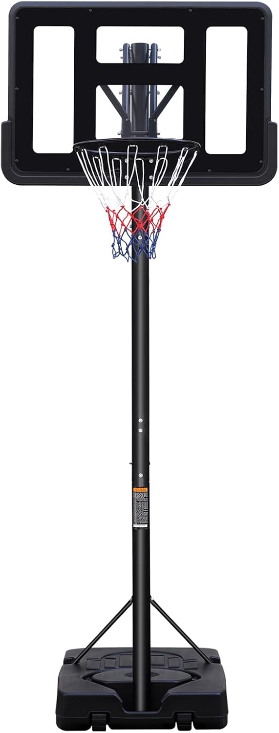 Basketball Hoop Outdoor 7.5-10ft Adjustable, Basketball Hoop Indoor with 44 Inch Backboard Basketball net and Wheels, Portable Basketball Hoop Goal System in Backyard/Driveway/Indoor