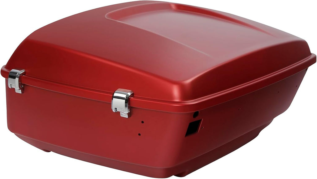 TCMT 13.7' King Motorcycle Trunk Box W/Latch Key Fit For Harley 2014-2025 Touring CVO Road King Road Glide Street Glide Electra Glide Ultra Limited Wicked Red Denim