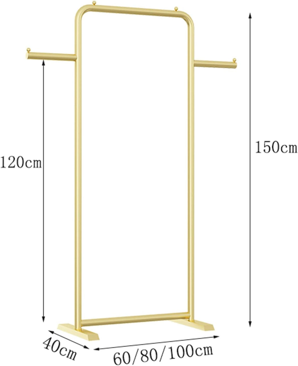 Modern Garment Rack Stand Iron with Universal Wheel and Side Hooks,Heavy Duty Commercial Grade Clothing Racks Floor Hanger Storage Rack,Space Saving,Suitable for Clothes (B-100 * 150cm