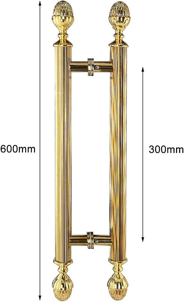 Barn Door Pull Handle, European Retro Stainless Steel Door Handle Golden，Door Handles for Two Sides Glass，for Home Gate/Office/Shop Door/Wooden Door/Metal Door/Barn Door，Ru
