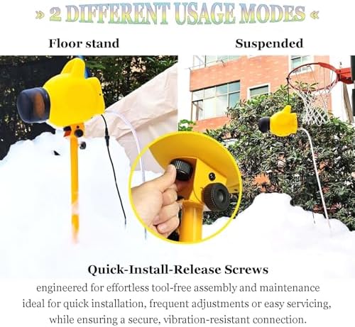 2025 Ultimate Foam Cannon with Stand - 800W High Power, 792GPM Output, 5-7M Spray Distance, Quick Setup Bubble Machine for DJs, Event Planners, Schools - Yellow Party Essential