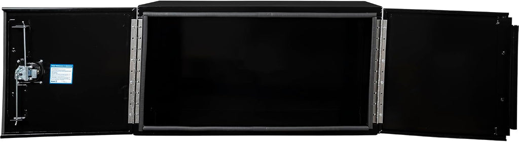 Buyers Products 1705840 Underbody Tool Box With Barn Door, 24x24x48 Inch, Black Powder-Coated, Made in USA, .100 inch Smooth Aluminum, 3-Point Locking, Truck Storage Toolbox For Work Vehicles