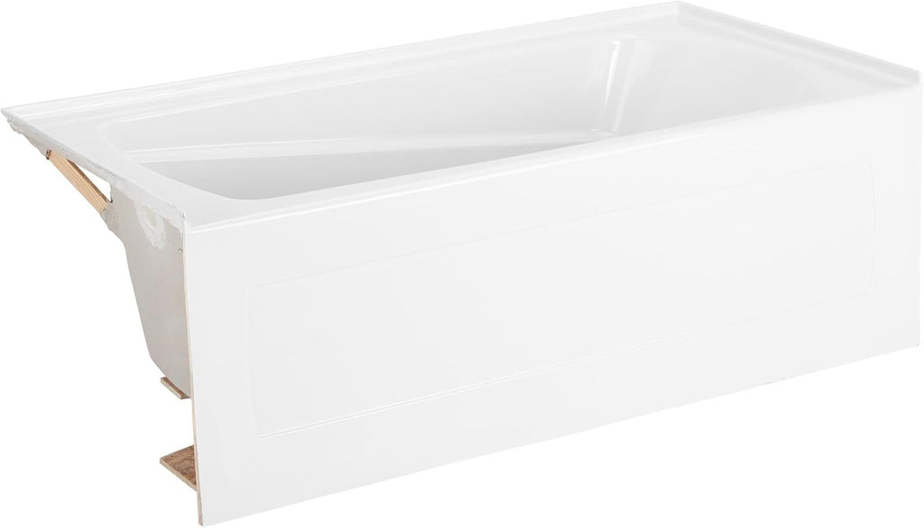Signature Hardware 446975 Bradenton 60' Three Wall Alcove Acrylic Soaking Tub with Pre-Drilled Overflow Hole