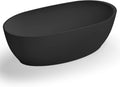 Ruvati 59-inch Matte Black epiStone Solid Surface Oval Freestanding Bath Tub Canali - RVB6744BK