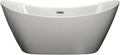 67' Acrylic Freestanding Bathtub, Stand Alone Tub,cUPC Certified, Chrome Drain & Overflow,Gloss White Finish (Glossy White)