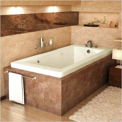 Guadeloupe 42 x 72 x 23' Rectangular Air Jetted Bathtub Color/Trim: Bone / Polished Chrome, Options: 2' Lip, Drain / Pump: Left / Right