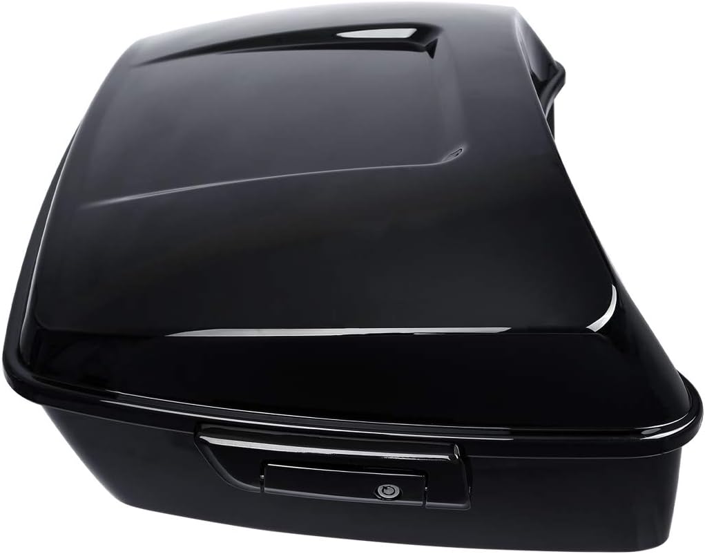 TCMT 13.7' King Motorcycle Trunk Box Black Latches Fits For Harley 2014-2025 Touring CVO Road King Road Glide Street Glide Electra Glide Pack