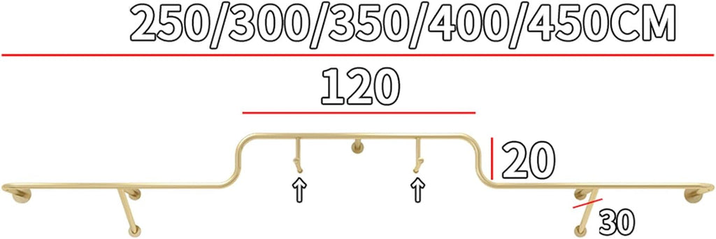 Household Industrial Pipe Garment Rack,Wall Mounted Iron Garment Rack,Boutique Retail Garment Rack,Display Rack,Clothes Rack,Pipe Rack,Floating Shelves,S (350cm