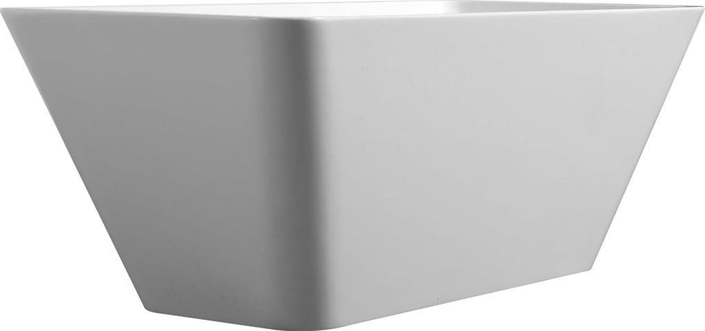 Acrylic Freestanding Bathtub Contemporary Soaking White Tub with Brushed Nickel Overflow and Drain, cUPC Certified - 59 * 29.52 23A01-60