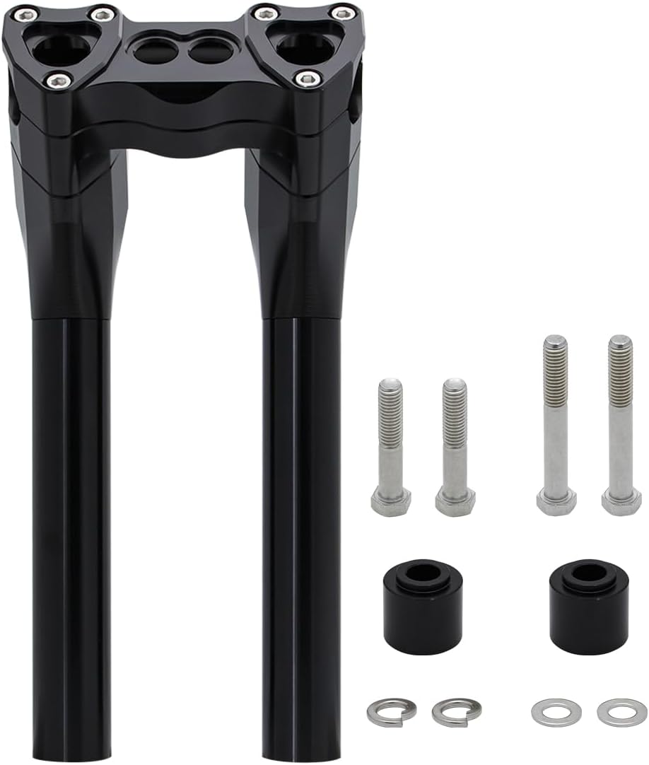 Motorcycle Pullback 10''Tall Handlebar Risers Extension Kit 1-1/8' 28mm Bar Clamp Dia Compatible with Harley Dyna Street bob Softail Sportster 883 1200